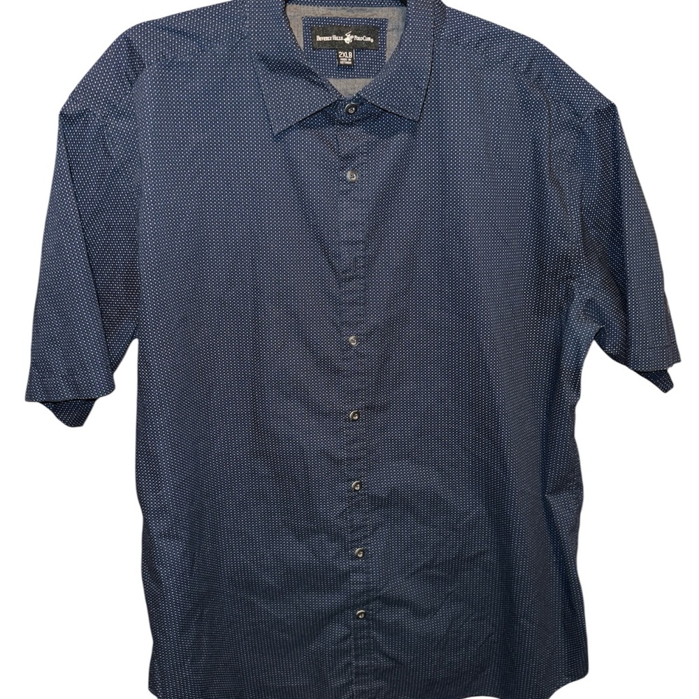 Beverly Hills Polo Club Men's Blue Button-Up Shirt size xxl